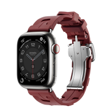 Apple Watch Hermès Series 9 GPS + Cellular 41mm Space Black Stainless Steel Case with Noir Kilim Single Tour (MRQ53+MTHT3)