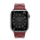 Apple Watch Hermès Series 9 GPS + Cellular 41mm Space Black Stainless Steel Case with Noir Kilim Single Tour