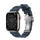 Apple Watch Hermès Series 9 GPS + Cellular, 41mm Silver Stainless Steel Case with Bleu Céleste Kilim Single Tour