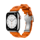 Apple Watch Hermès Series 9 GPS + Cellular 41mm Silver Stainless Steel Case with Orange Kilim Single Tour