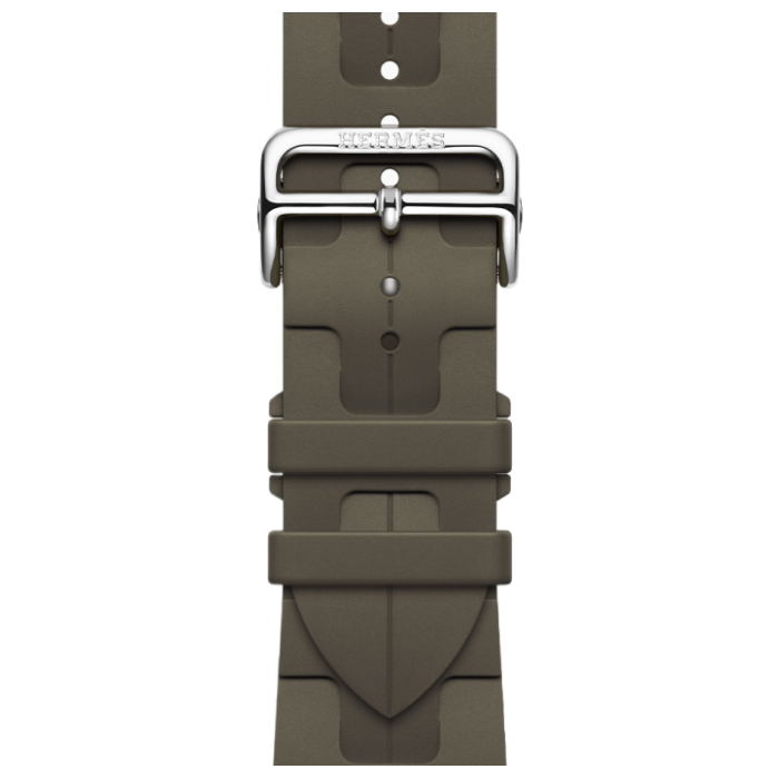 Apple Watch Hermès Series 9 GPS + Cellular, 41mm Silver Stainless Steel Case with Kaki Kilim Single Tour