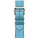 Apple Watch Hermès Series 9 GPS + Cellular, 41mm Silver Stainless Steel Case with Bleu Céleste/Bleu Jean Twill Jump Single Tour