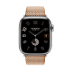 Apple Watch Hermès Series 9 GPS + Cellular 41mm Silver Stainless Steel Case with Gold/Ecru Toile H Single Tour