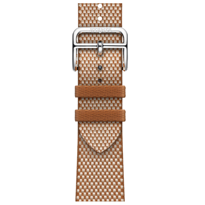 Apple Watch Hermès Series 9 GPS + Cellular 41mm Silver Stainless Steel Case with Gold/Ecru Toile H Single Tour