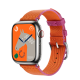 Apple Watch Hermès Series 9 GPS + Cellular 41mm Silver Stainless Steel Case with Orange/Rose Mexico Twill Jump Single Tour