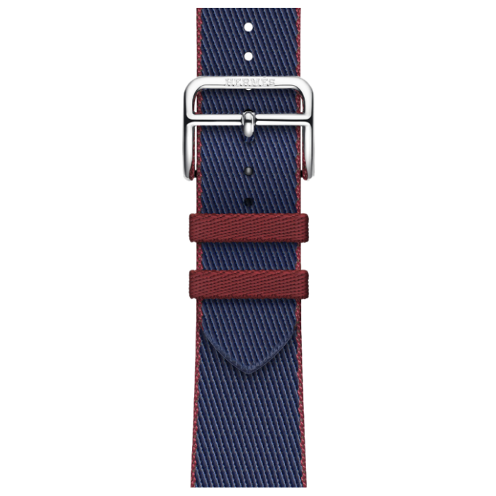 Apple Watch Hermès Series 9 GPS + Cellular 41mm Silver Stainless Steel Case with Navy/Rouge H Twill Jump Single Tour