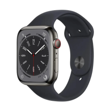 Apple Watch Series 9 GPS + Cellular 45mm Graphite S. Steel Case w. Midnight S. Band - M/L (MRMW3)