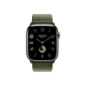 Apple Watch Hermès Series 9 GPS + Cellular 45mm Space Black Stainless Steel Case with Vert/Noir Toile H Single Tour