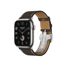 Apple Watch Hermès Series 9 GPS + Cellular 45mm Silver Stainless Steel Case with Fauve Deployment Buckle (MRQP3+H074198CJ34)