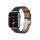 Apple Watch Hermès Series 9 GPS + Cellular 45mm Silver Stainless Steel Case with Ebene Deployment Buckle