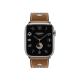 Apple Watch Hermès Series 9 GPS + Cellular 45mm Silver Stainless Steel Case with Fauve Barenia calfskin Single Tour