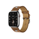 Apple Watch Hermès Series 9 GPS + Cellular 45mm Silver Stainless Steel Case with Fauve Barenia calfskin Single Tour