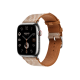 Apple Watch Hermès Series 9 GPS + Cellular 45mm Silver Stainless Steel Case with Gold/Ecru Toile H Single Tour