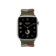 Apple Watch Hermès Series 9 GPS + Cellular 45mm Silver Stainless Steel Case with Kaki Bridon Single Tour