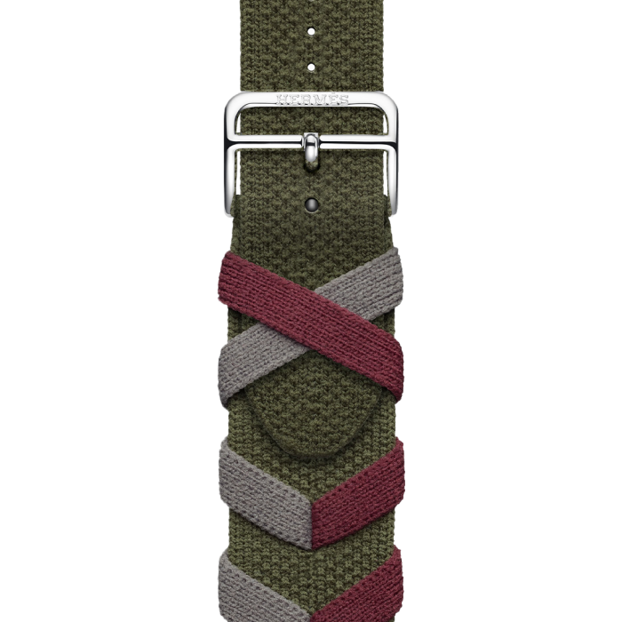 Apple Watch Hermès Series 9 GPS + Cellular 45mm Silver Stainless Steel Case with Kaki Bridon Single Tour