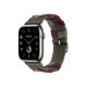 Apple Watch Hermès Series 9 GPS + Cellular 45mm Silver Stainless Steel Case with Kaki Bridon Single Tour