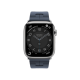 Apple Watch Hermès Series 9 GPS + Cellular 45mm Silver Stainless Steel Case with Navy Kilim Single Tour