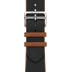 Apple Watch Hermès Series 9 GPS + Cellular 45mm Silver Stainless Steel Case with Noir/Gold Twill Jump Single Tour