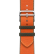 Apple Watch Hermès Series 9 GPS + Cellular 45mm Silver Stainless Steel Case with Orange/Kaki Twill Jump Single Tour