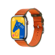 Apple Watch Hermès Series 9 GPS + Cellular 45mm Silver Stainless Steel Case with Orange/Kaki Twill Jump Single Tour