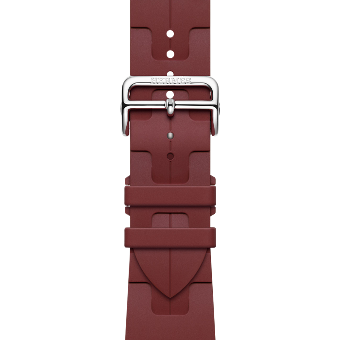 Apple Watch Hermès Series 9 GPS + Cellular 45mm Silver Stainless Steel Case with Rouge H Kilim Single Tour
