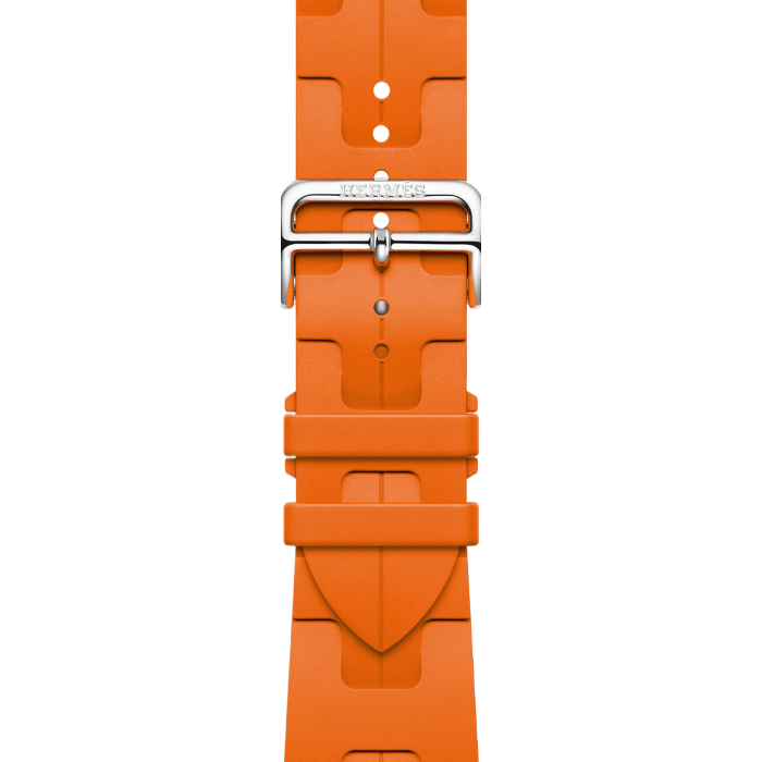 Apple Watch Hermès Series 9 GPS + Cellular 45mm Silver Stainless Steel Case with Orange Kilim Single Tour