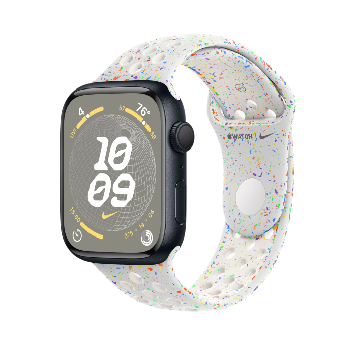 Apple Watch Series 9 45mm Midnight Aluminum Case with Pure Platimun Nike Sport Band M/L (MR9Q3+MUV13)