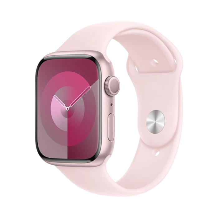 Apple Watch Series 9 GPS 45mm Pink Aluminum Case with Light Pink Sport Band M/L (MR9T3)
