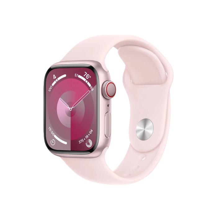 Apple Watch Series 9 GPS + Cellular 41mm Pink Alu. Case w. Light Pink Sport Band - M/L (MRJ03)