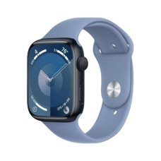 Apple Watch Series 9 GPS 45mm Midnight Alu. Case w. Winter Blue Sport Band S/M (MR9Q3+MT413)