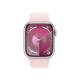 Apple Watch Series 9 GPS 45mm Pink Aluminum Case w. Light Pink Sport Band - M/L (MR9H3)