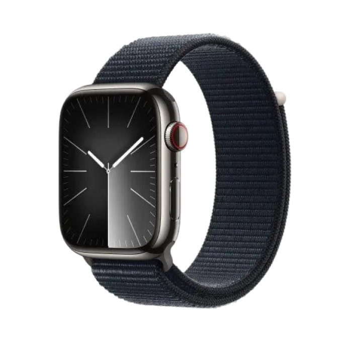 Apple Watch Series 9 GPS + Cellular 45mm Graphite S. Steel Case w. Midnight S. Loop (MRQN3+MT593)