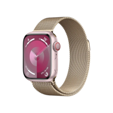 Apple Watch Series 9 GPS + Cellular 41mm Pink Alu. Case w. Gold Milanese Loop (MRQ03+MTJL3)