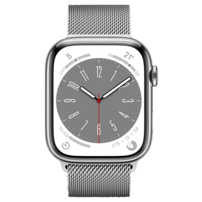 Apple Watch Series 9 GPS + Cellular 41mm Silver S. Steel Case w. Silver Milanese Loop
