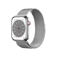 Apple Watch Series 9 GPS + Cellular 41mm Silver S. Steel Case w. Silver Milanese Loop (MRJ43)