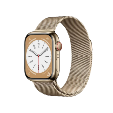 Apple Watch Series 9 GPS + Cellular 45mm Gold S. Steel Case w. Gold Milanese Loop (MRMU3)