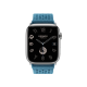 Apple Watch Hermès Series 9 GPS + Cellular 45mm Silver Stainless Steel Case with Bleu Jean Tricot Single Tour