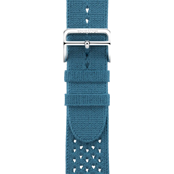 Apple Watch Hermès Series 9 GPS + Cellular 45mm Silver Stainless Steel Case with Bleu Jean Tricot Single Tour