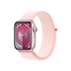 Apple Watch Series 9 GPS 41mm Pink Aluminum Case w. Light Pink S. Loop (MR953)
