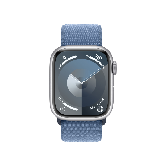 Apple Watch Series 9 GPS 41mm Silver Aluminum Case with Winter Blue Sport Loop (MR923)