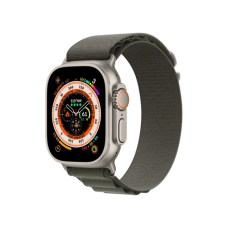 Apple Watch Ultra GPS + Cellular 49mm Titanium Case with Green Alpine Loop - Small (MNHC3/MNHJ3)