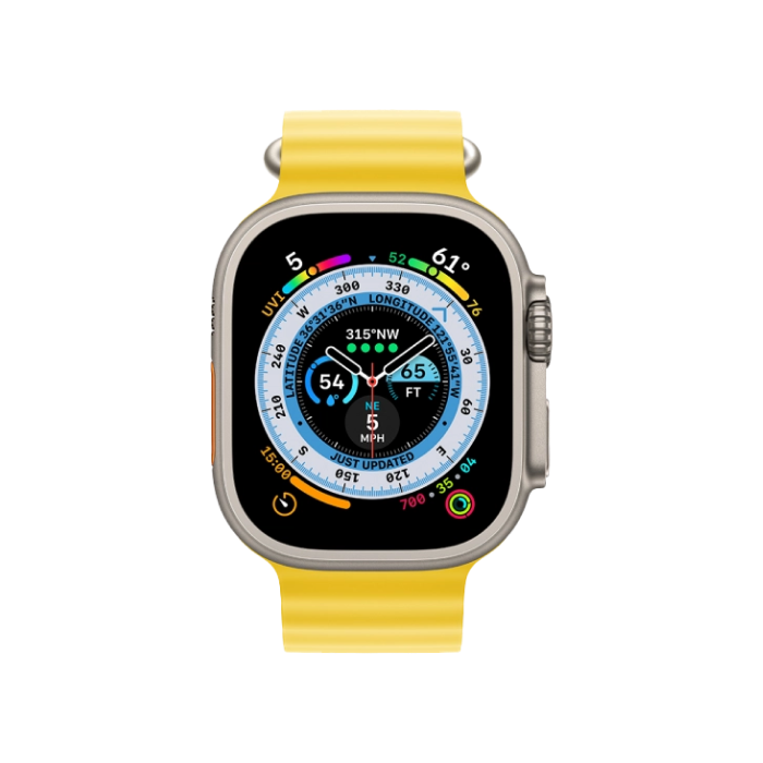 Apple Watch Ultra GPS + Cellular 49mm Titanium Case with Yellow Ocean Band (MNH93/MNHG3)