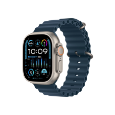 Apple Watch Ultra 2 49mm GPS + LTE Natural Titanium Case w. Navy Ocean Band (MX4D3)