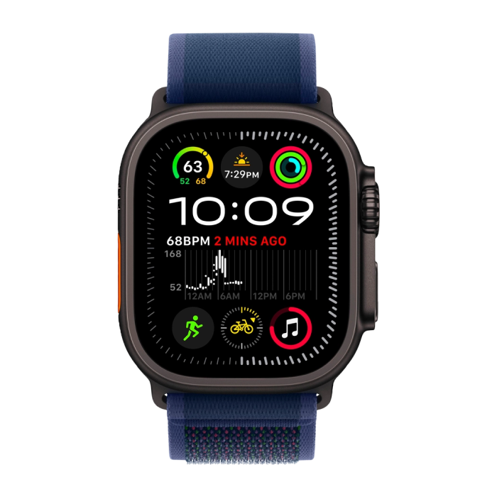 Apple Watch Ultra 2 49mm GPS + LTE Black Titanium Case with Blue Trail Loop M/L