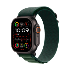 Apple Watch Ultra 2 49mm GPS + LTE Black Titanium Case with Dark Green Alpine Loop Medium