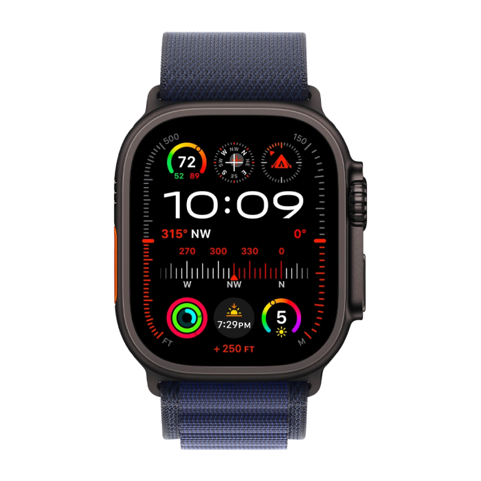 Apple Watch Ultra 3 49mm GPS + LTE Black Titanium Case with Navy Alpine Loop Medium