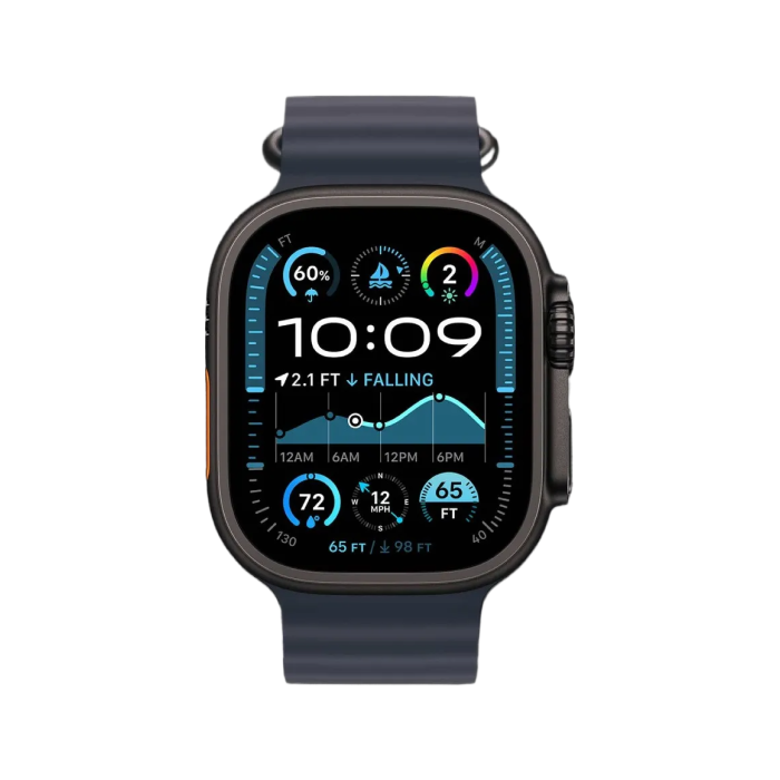 Apple Watch Ultra 2 49mm GPS + LTE Black Titanium Case with Navy Ocean Band