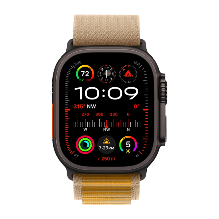 Apple Watch Ultra 3 49mm GPS + LTE Black Titanium Case with Tan Alpine Loop Medium
