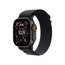 Apple Watch Ultra 3 GPS + LTE, 49mm Black Titanium Case with Black Alpine Loop - Medium