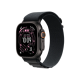 Apple Watch Ultra 3 GPS + LTE, 49mm Black Titanium Case with Black Alpine Loop - Small